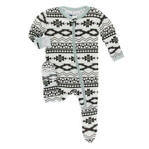 Kickee Pants Axtec Print Bamboo Pajamas Onsie Footies Size 3-6 Months